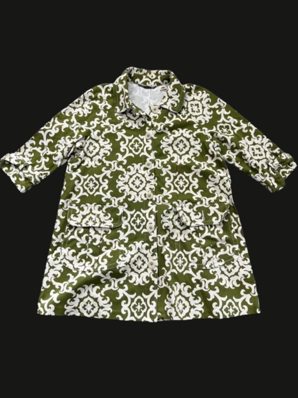 Tommy Bahama Tommy Women's Melon Drop Wrought Iron Topper Car Coat - Size 10 - Picture 2 of 13